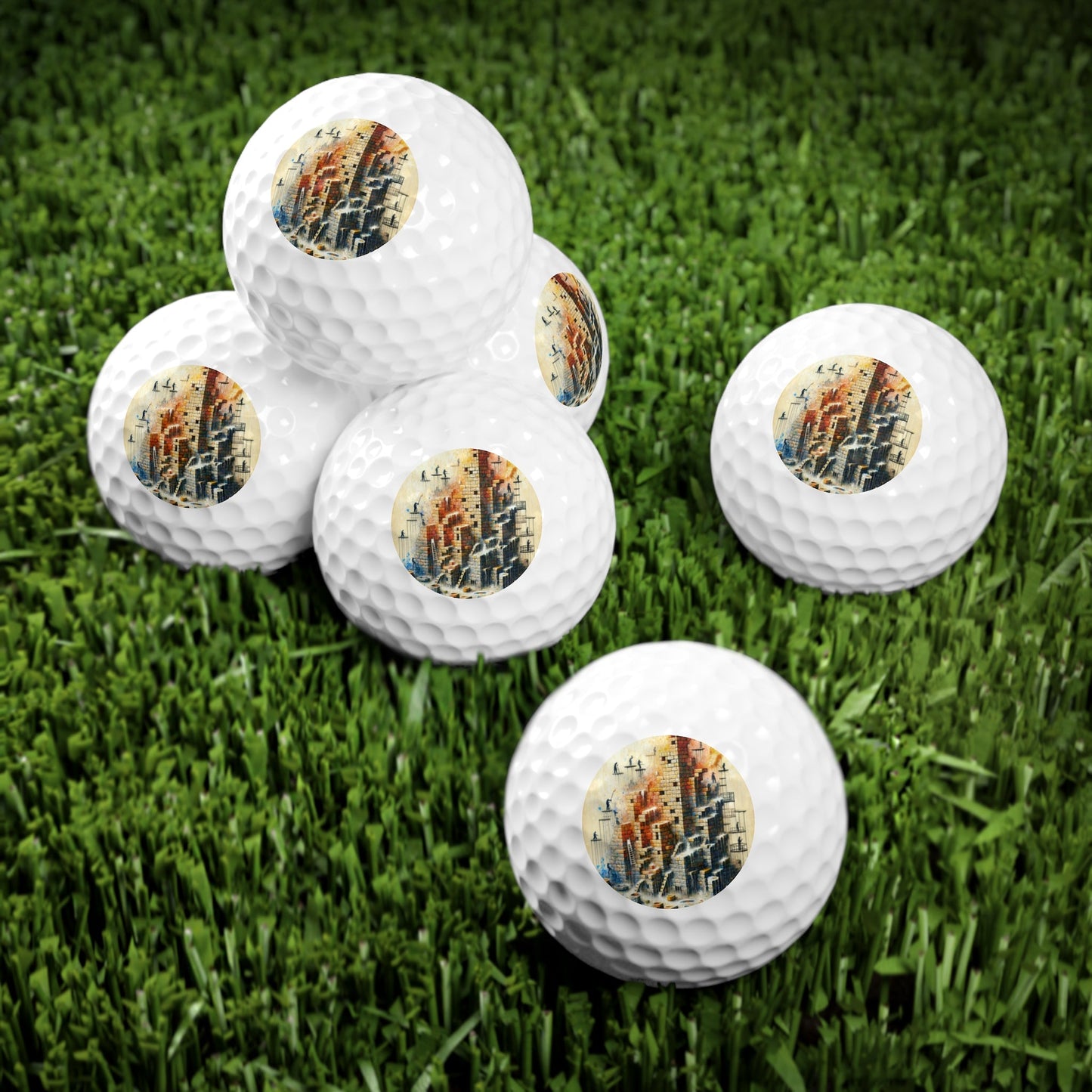 Actions Constructing Society Golf Balls, 6pcs - ATUH.ART