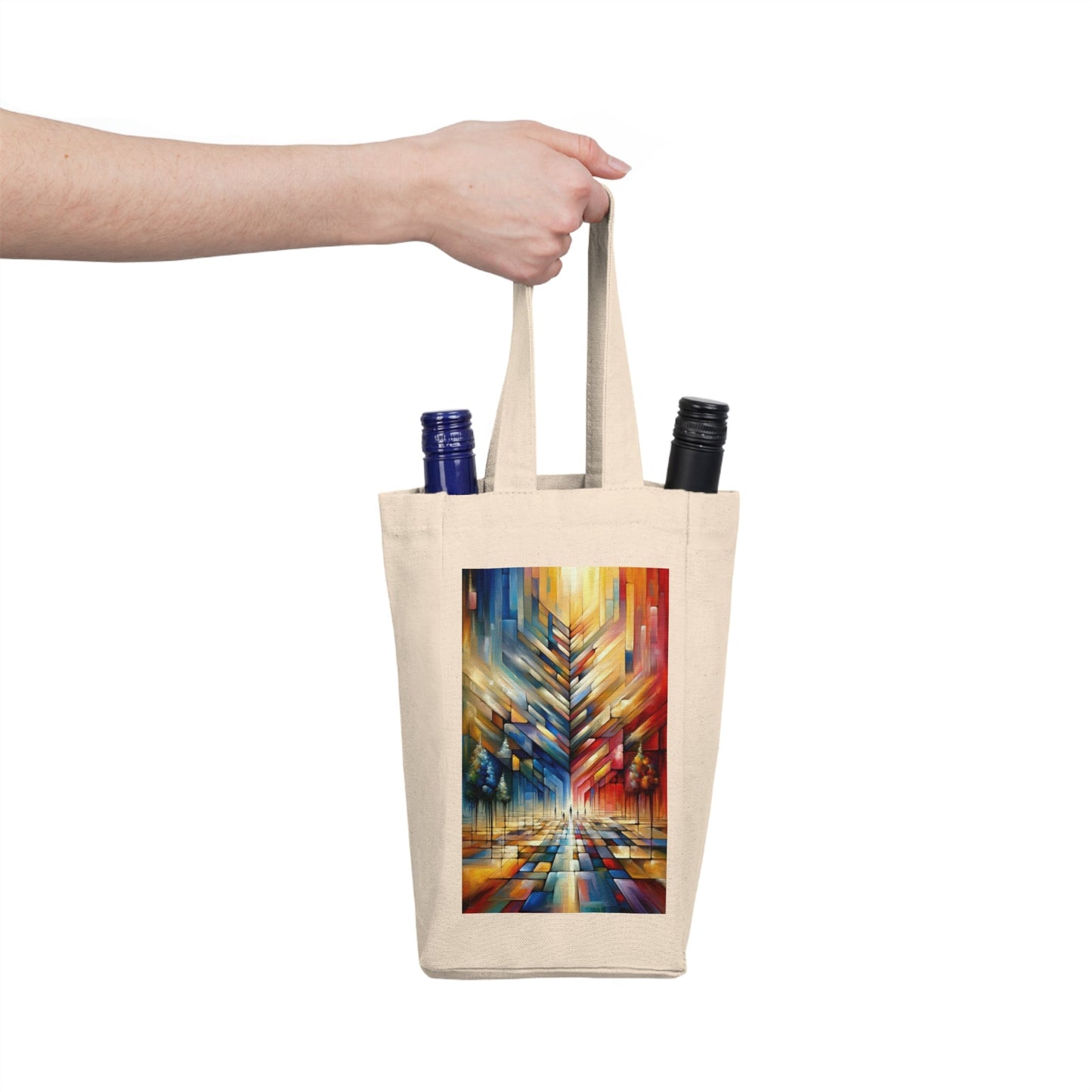 Anchored Tenets Abstraction Double Wine Tote Bag - ATUH.ART