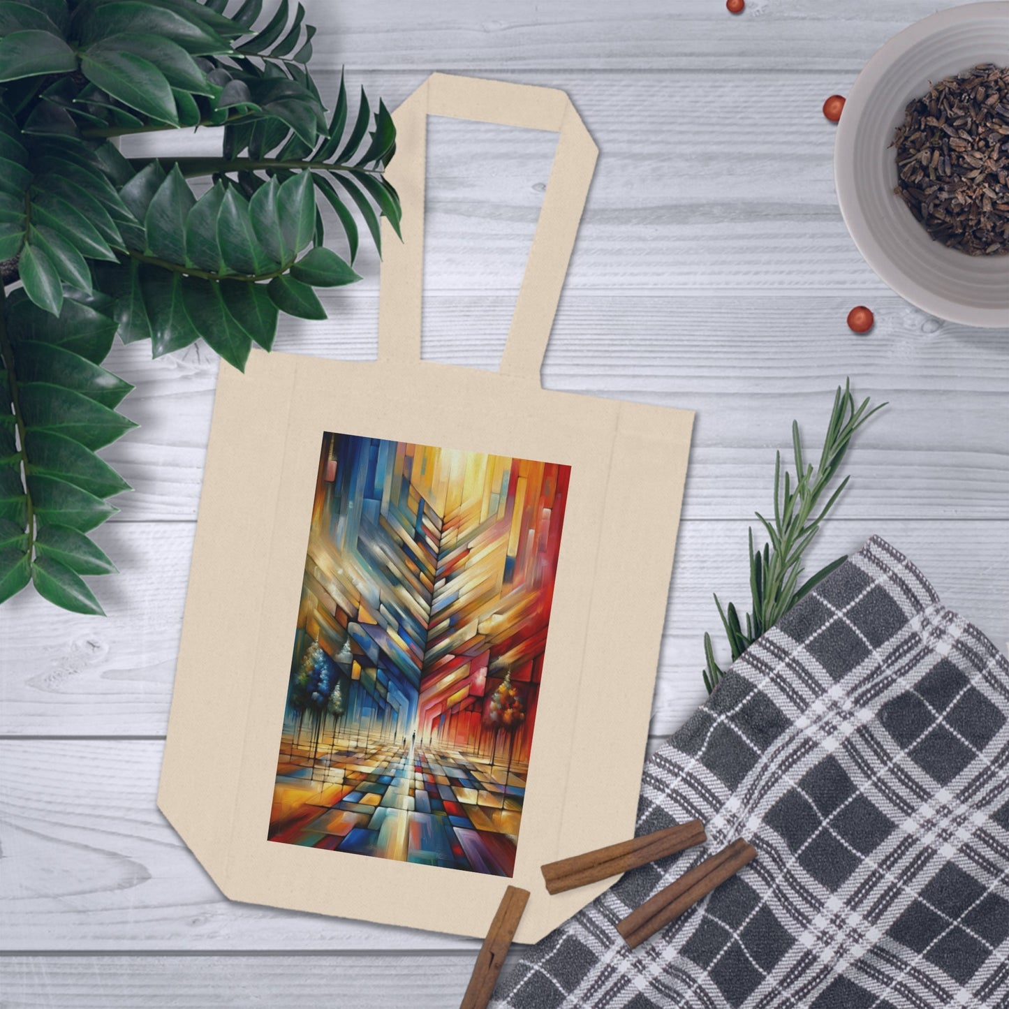 Anchored Tenets Abstraction Double Wine Tote Bag - ATUH.ART