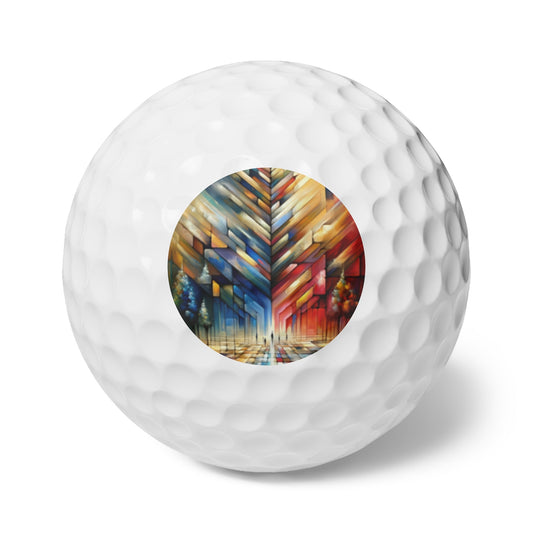 Anchored Tenets Abstraction Golf Balls, 6pcs - ATUH.ART