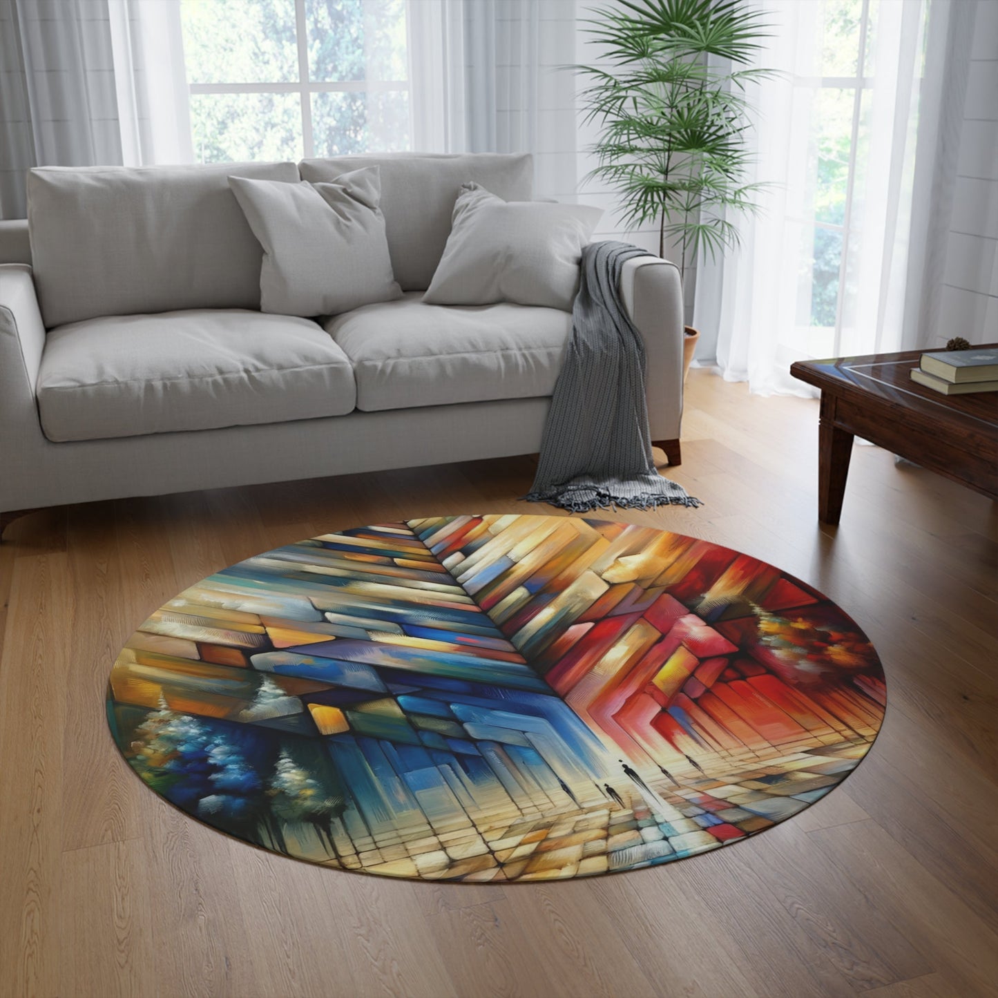 Anchored Tenets Abstraction Round Rug - ATUH.ART