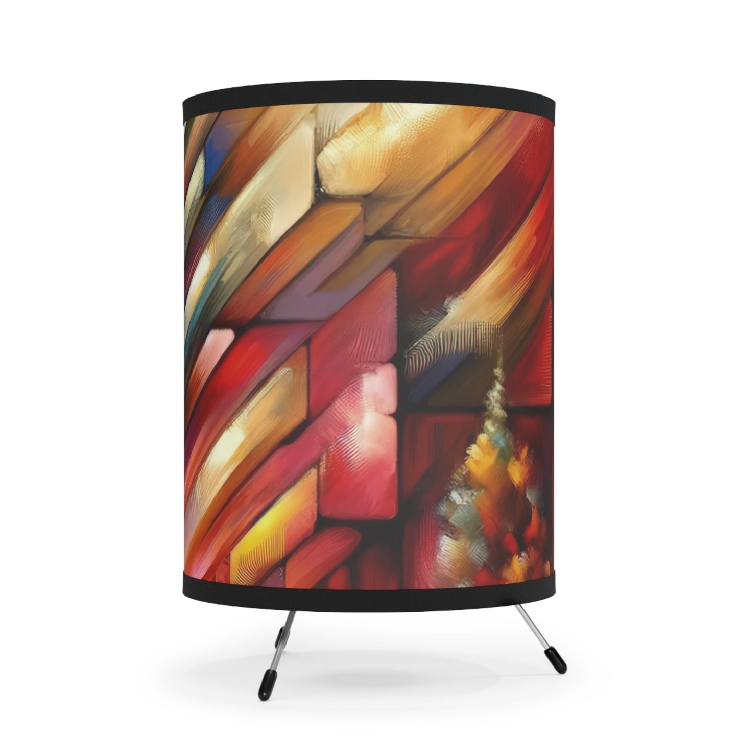 Anchored Tenets Abstraction Tripod Lamp with High-Res Printed Shade, US\CA plug - ATUH.ART