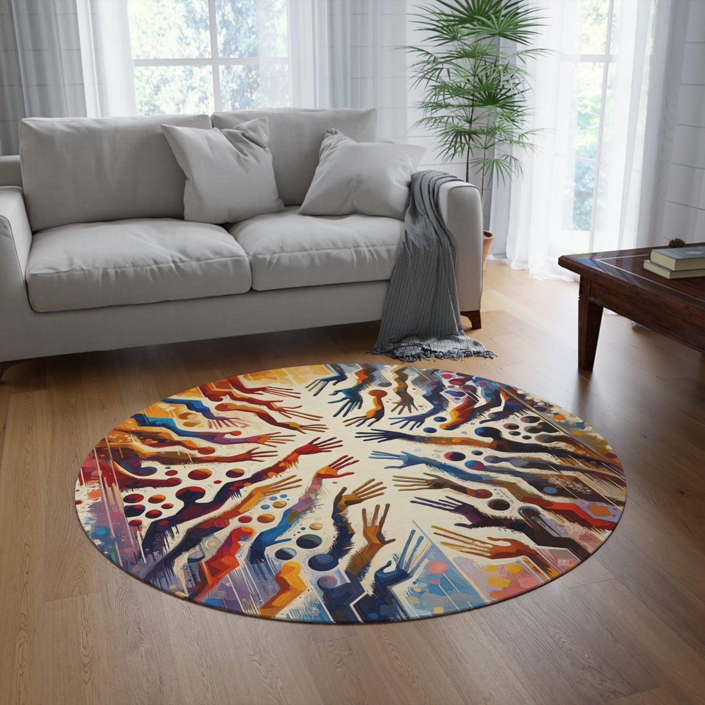 Architects Wisdom Tachism Round Rug - ATUH.ART