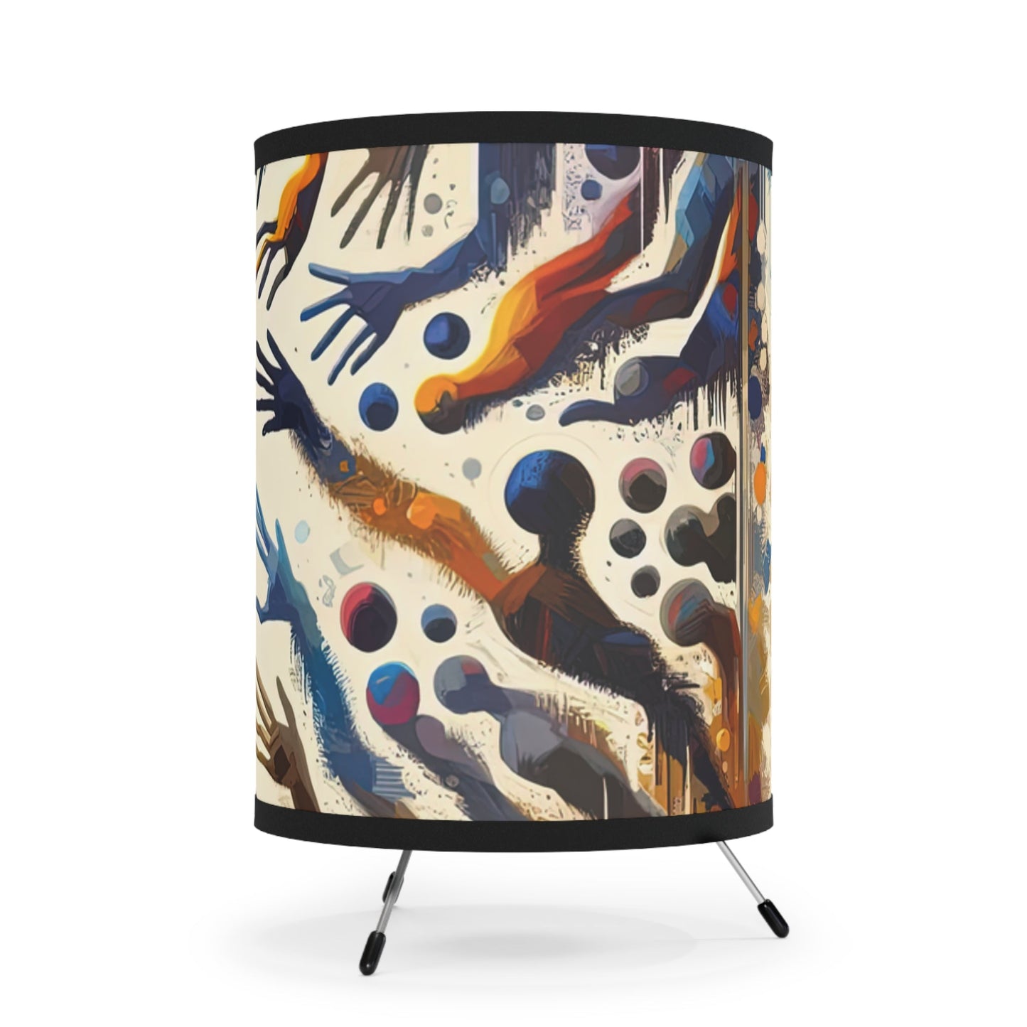 Architects Wisdom Tachism Tripod Lamp with High-Res Printed Shade, US\CA plug - ATUH.ART