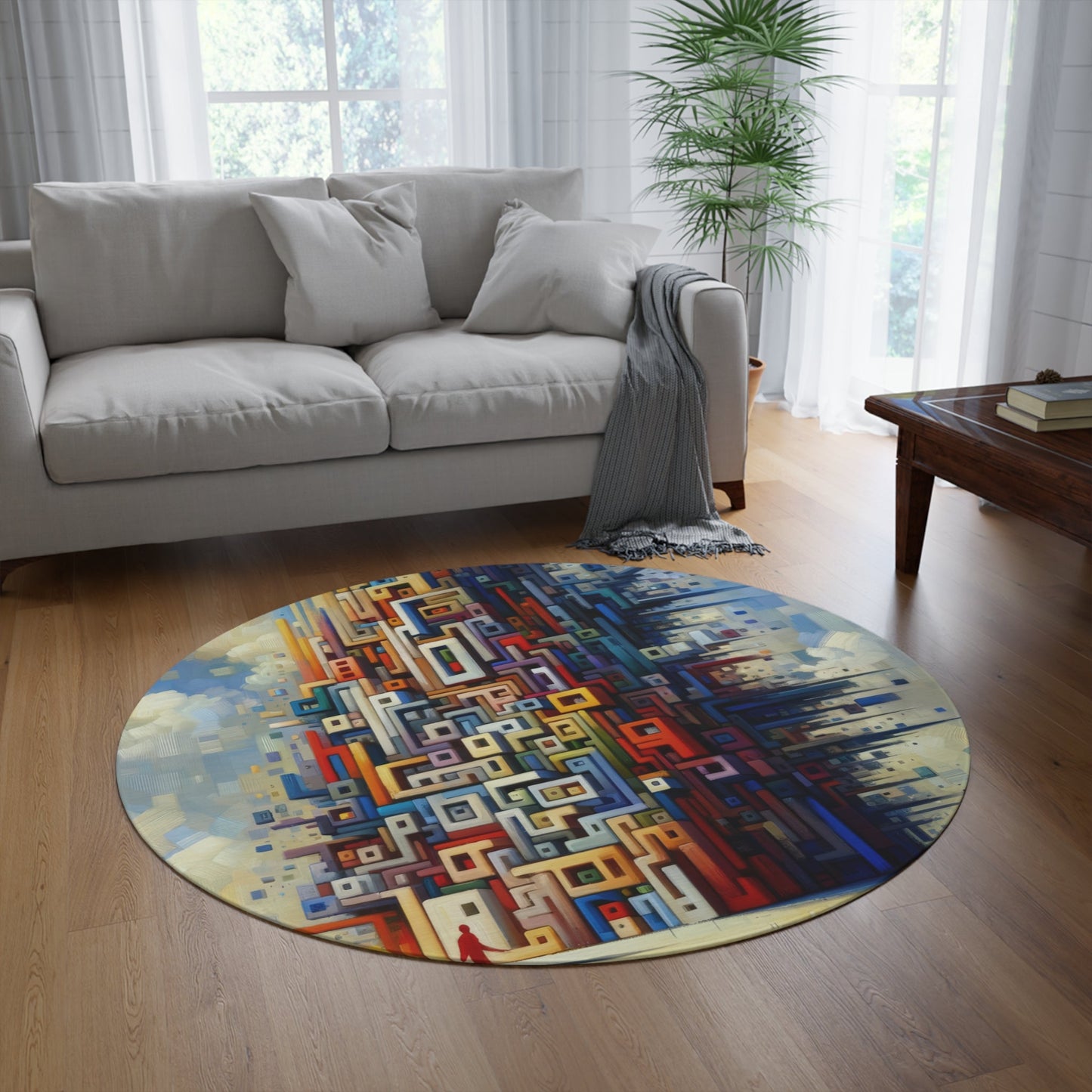 Architectural Endeavor Tapestry Round Rug - ATUH.ART