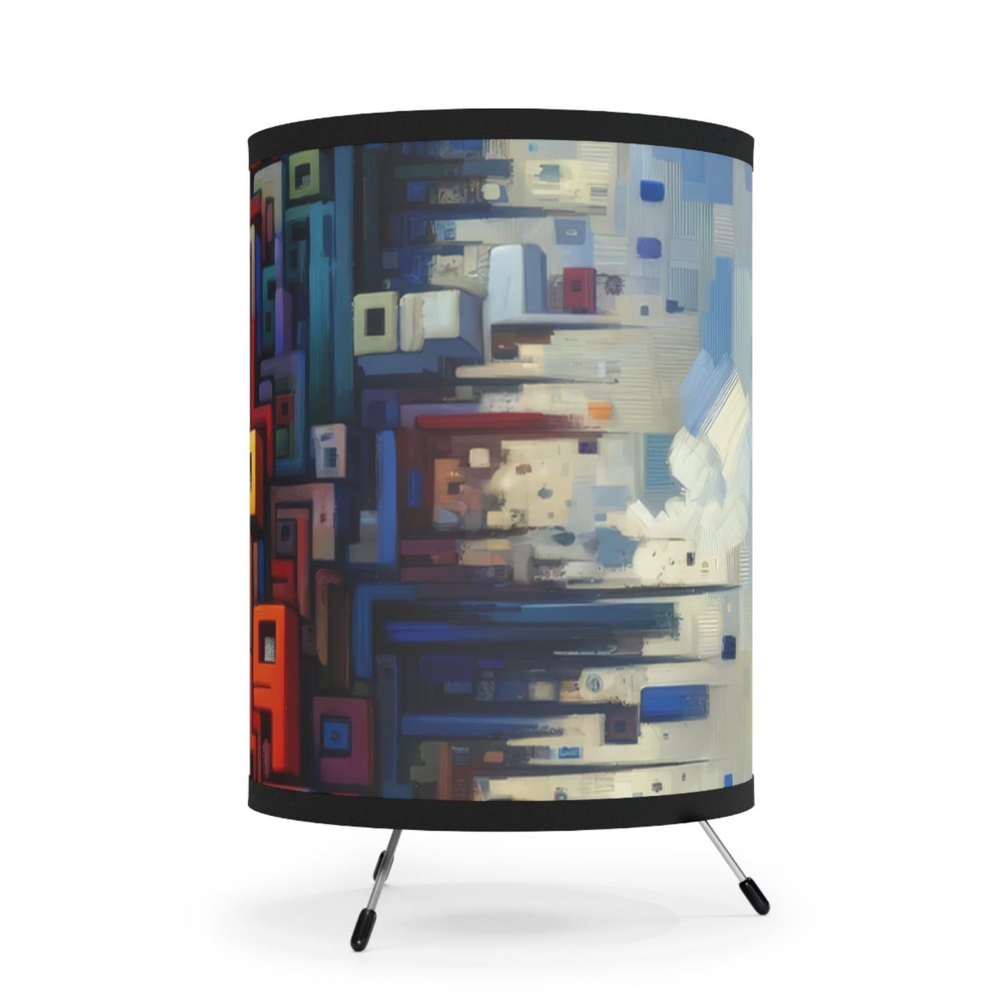 Architectural Endeavor Tapestry Tripod Lamp with High-Res Printed Shade, US\CA plug - ATUH.ART