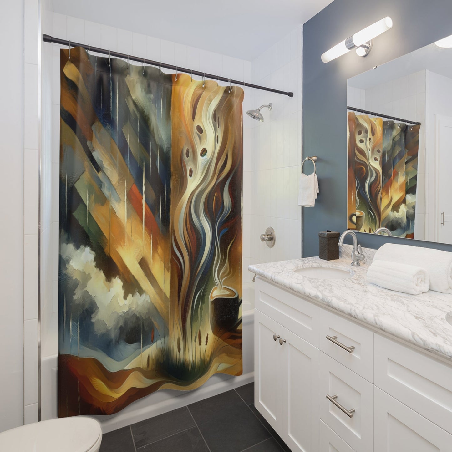 Aromatic Earth Encounter Shower Curtains - ATUH.ART