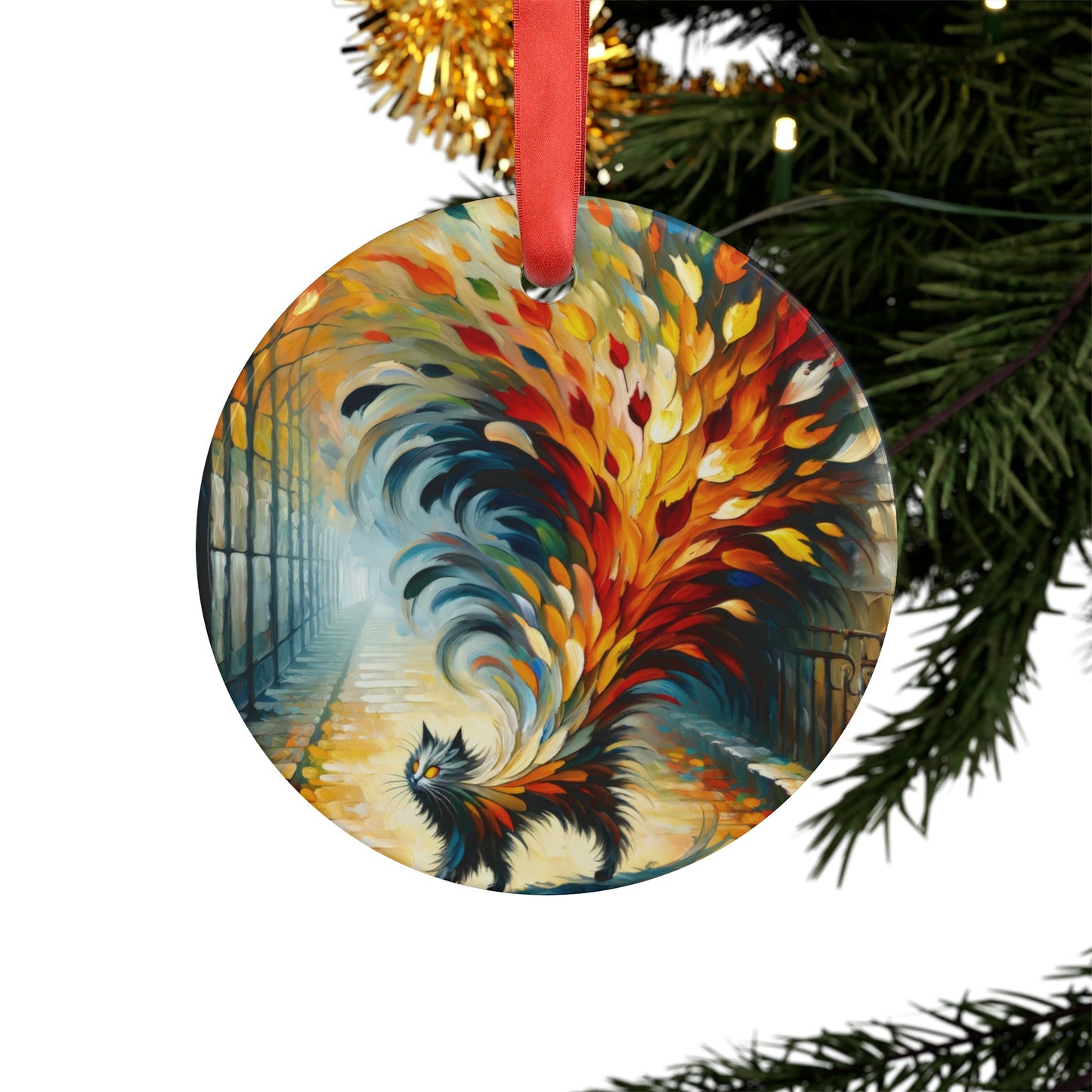 Autumn Whirlwind Escape Acrylic Ornament with Ribbon - ATUH.ART