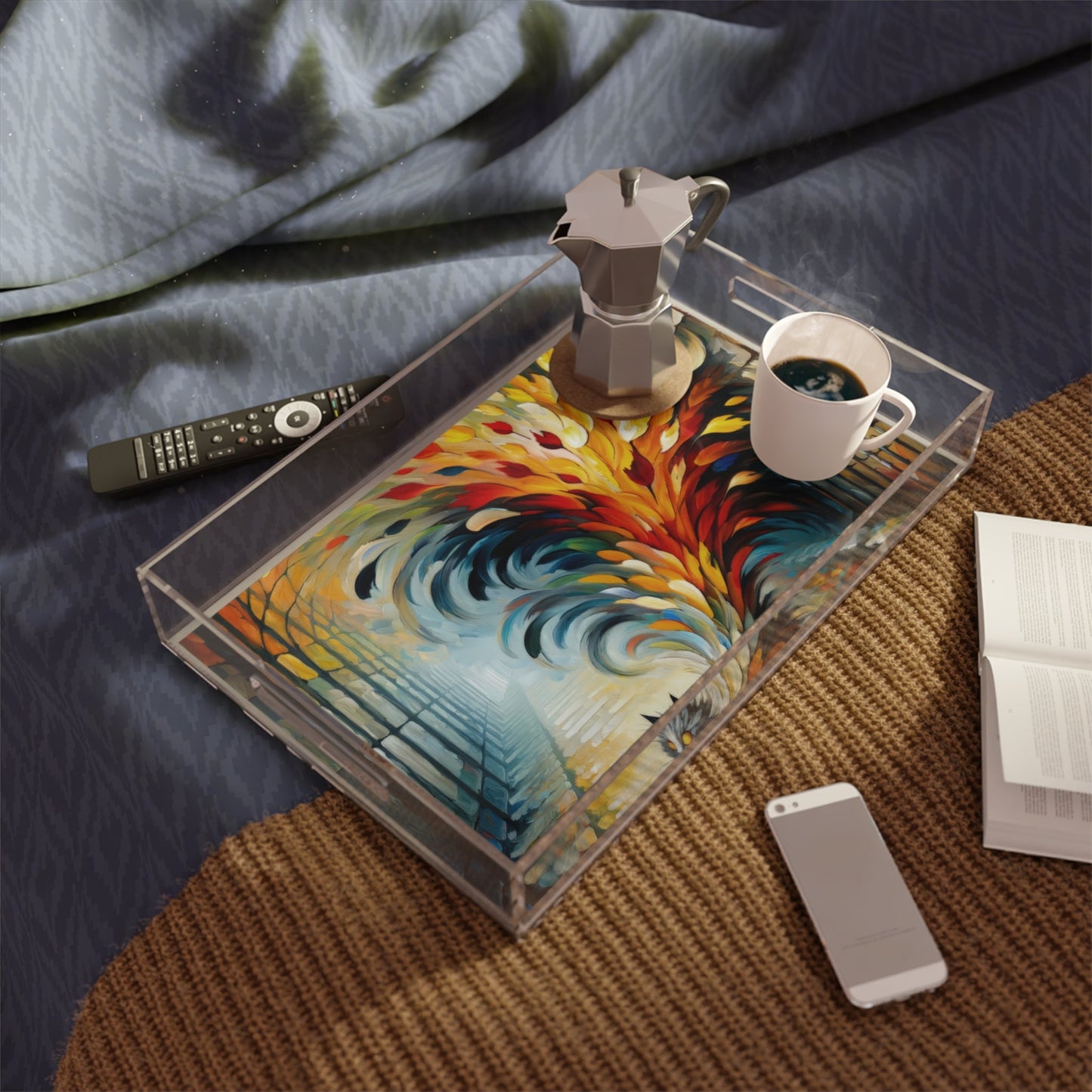 Autumn Whirlwind Escape Acrylic Serving Tray - ATUH.ART