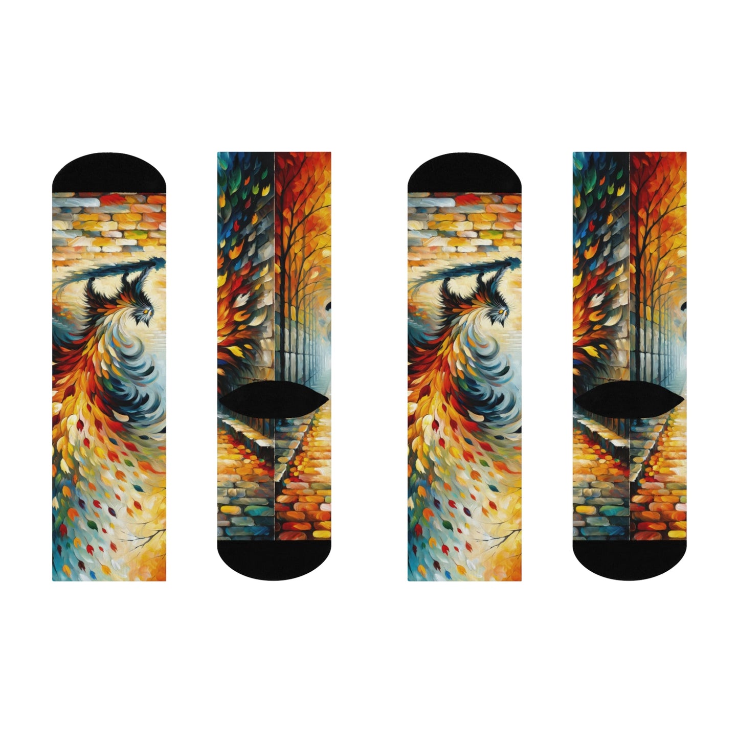 Autumn Whirlwind Escape Cushioned Crew Socks - ATUH.ART