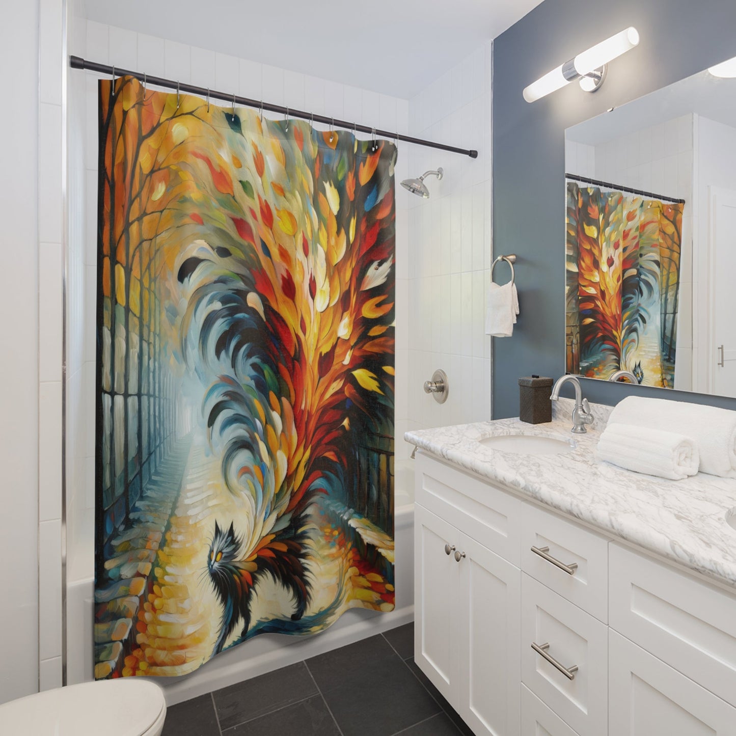 Autumn Whirlwind Escape Shower Curtains - ATUH.ART