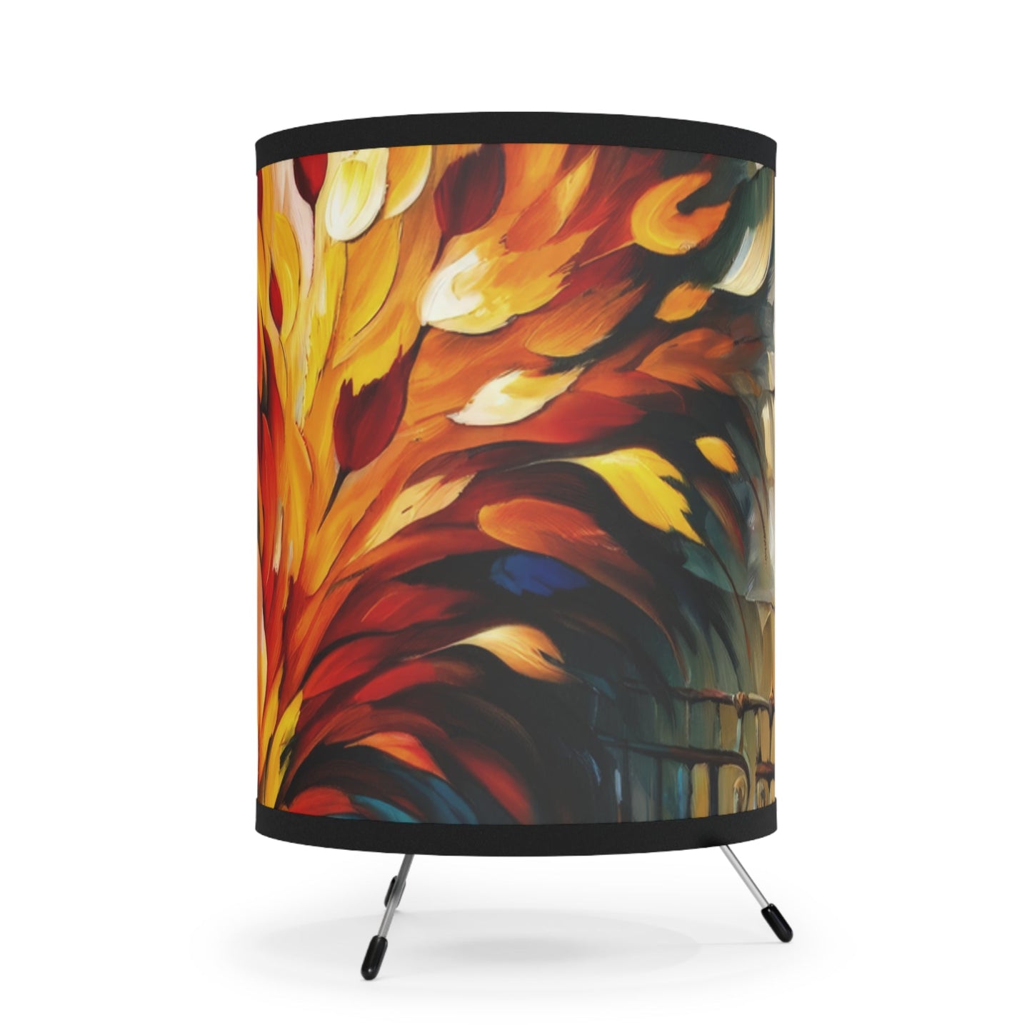 Autumn Whirlwind Escape Tripod Lamp with High-Res Printed Shade, US\CA plug - ATUH.ART