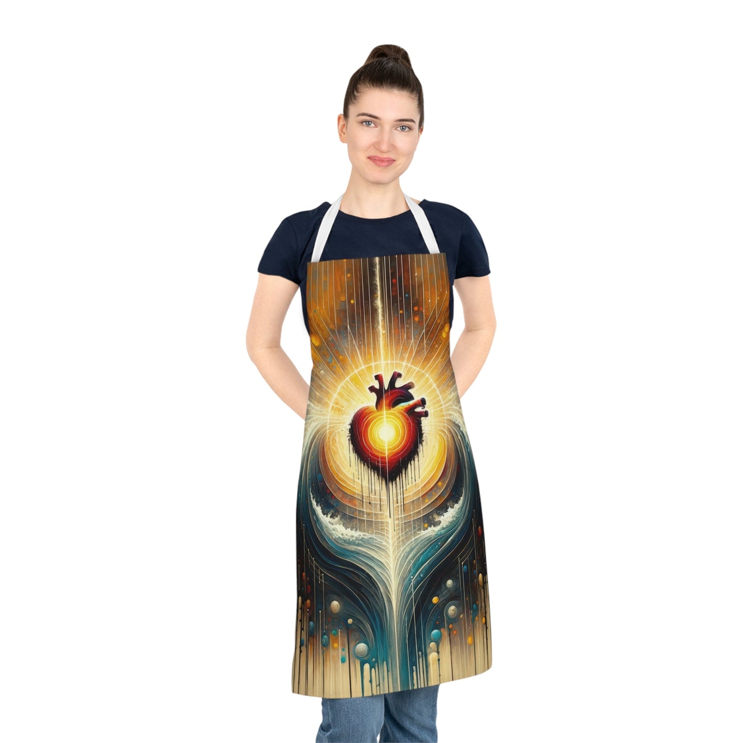 Awakened Heart Waves Adult Apron (AOP) - ATUH.ART