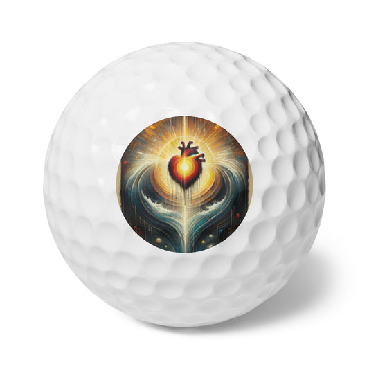 Awakened Heart Waves Golf Balls, 6pcs - ATUH.ART