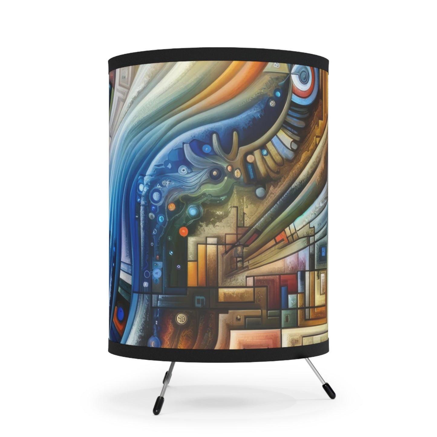 Awakening Spiral Empowerment Tripod Lamp with High-Res Printed Shade, US\CA plug - ATUH.ART