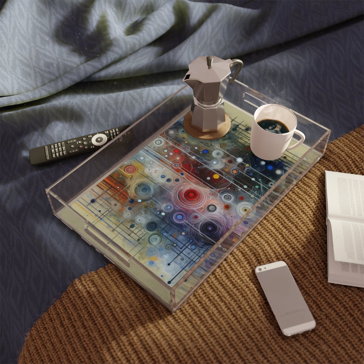 Awakenings Interconnectedness Tachism Acrylic Serving Tray - ATUH.ART