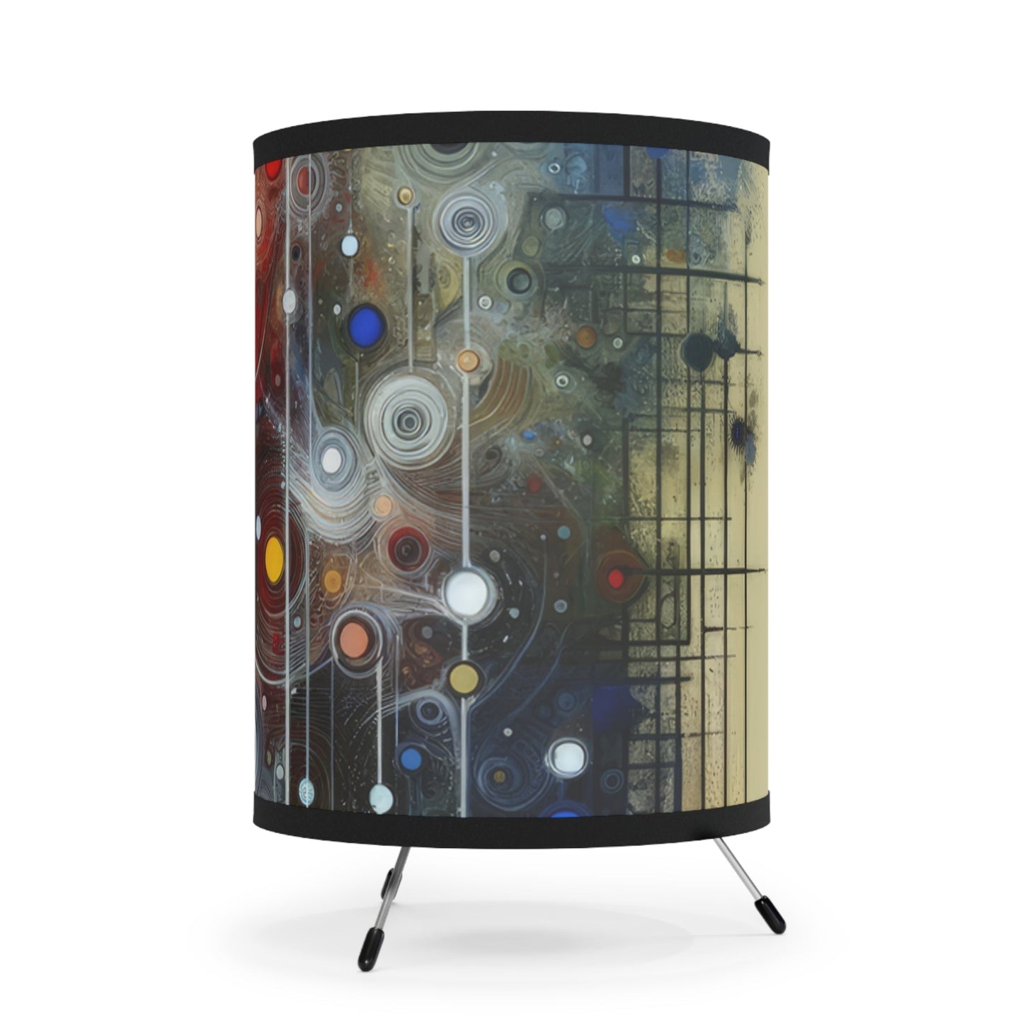 Awakenings Interconnectedness Tachism Tripod Lamp with High-Res Printed Shade, US\CA plug - ATUH.ART