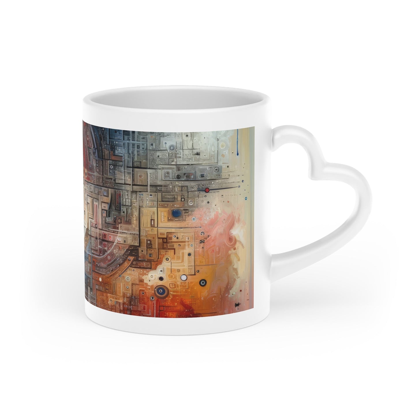 Awareness Algorithm Tachism Heart-Shaped Mug - ATUH.ART