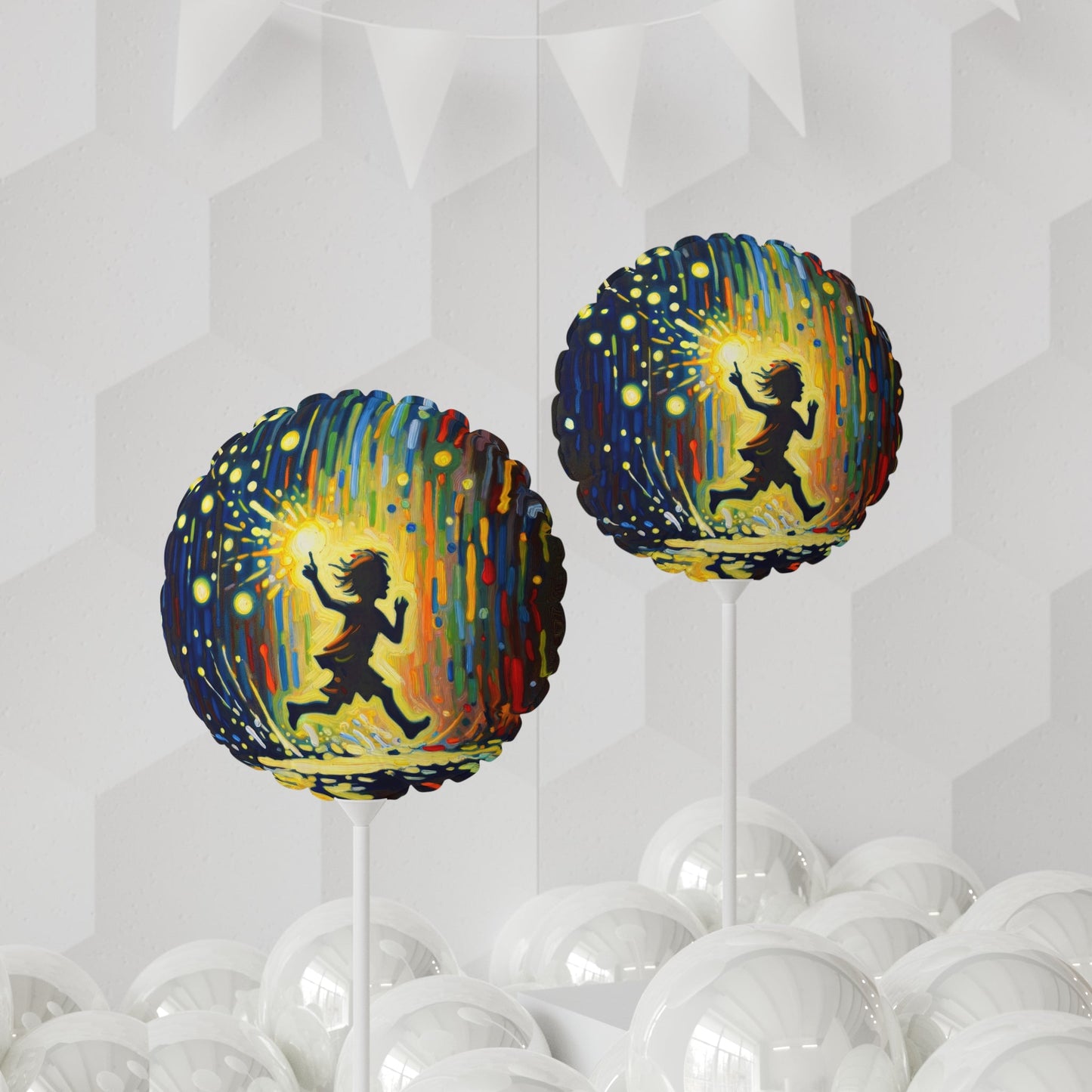 Child Firefly Chase Balloon (Round and Heart-shaped), 11" - ATUH.ART