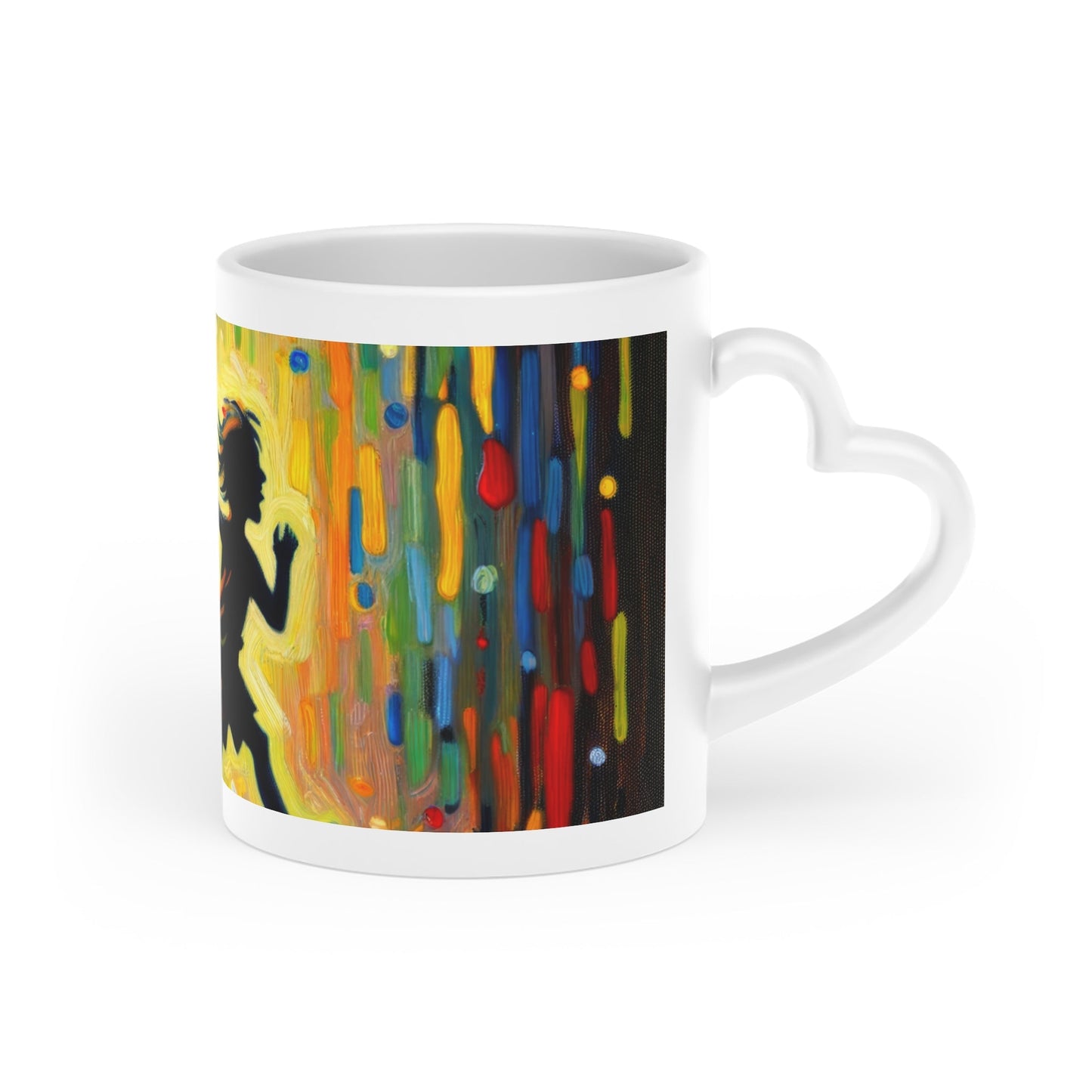 Child Firefly Chase Heart-Shaped Mug - ATUH.ART