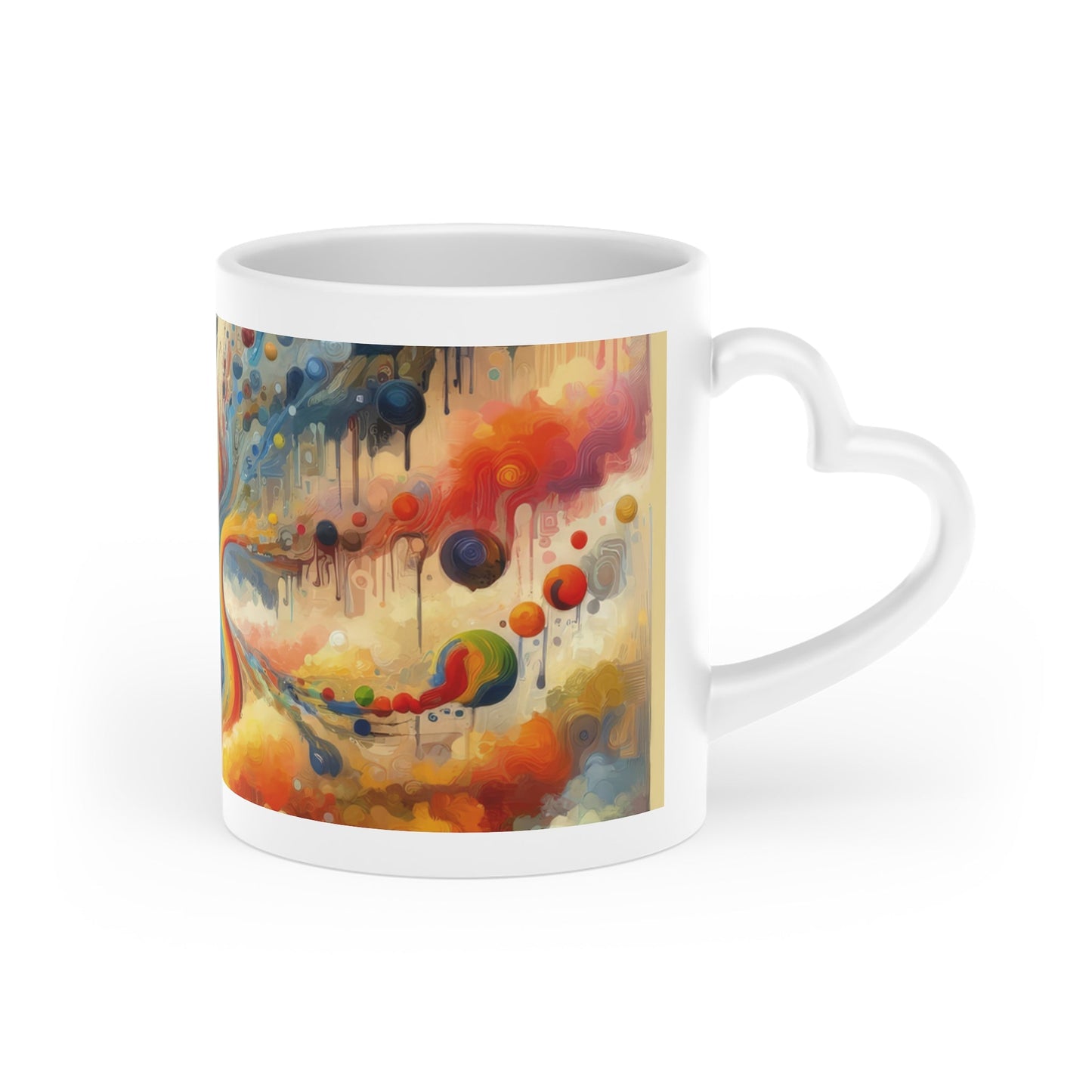 Choices Tachism Canvas Heart-Shaped Mug - ATUH.ART