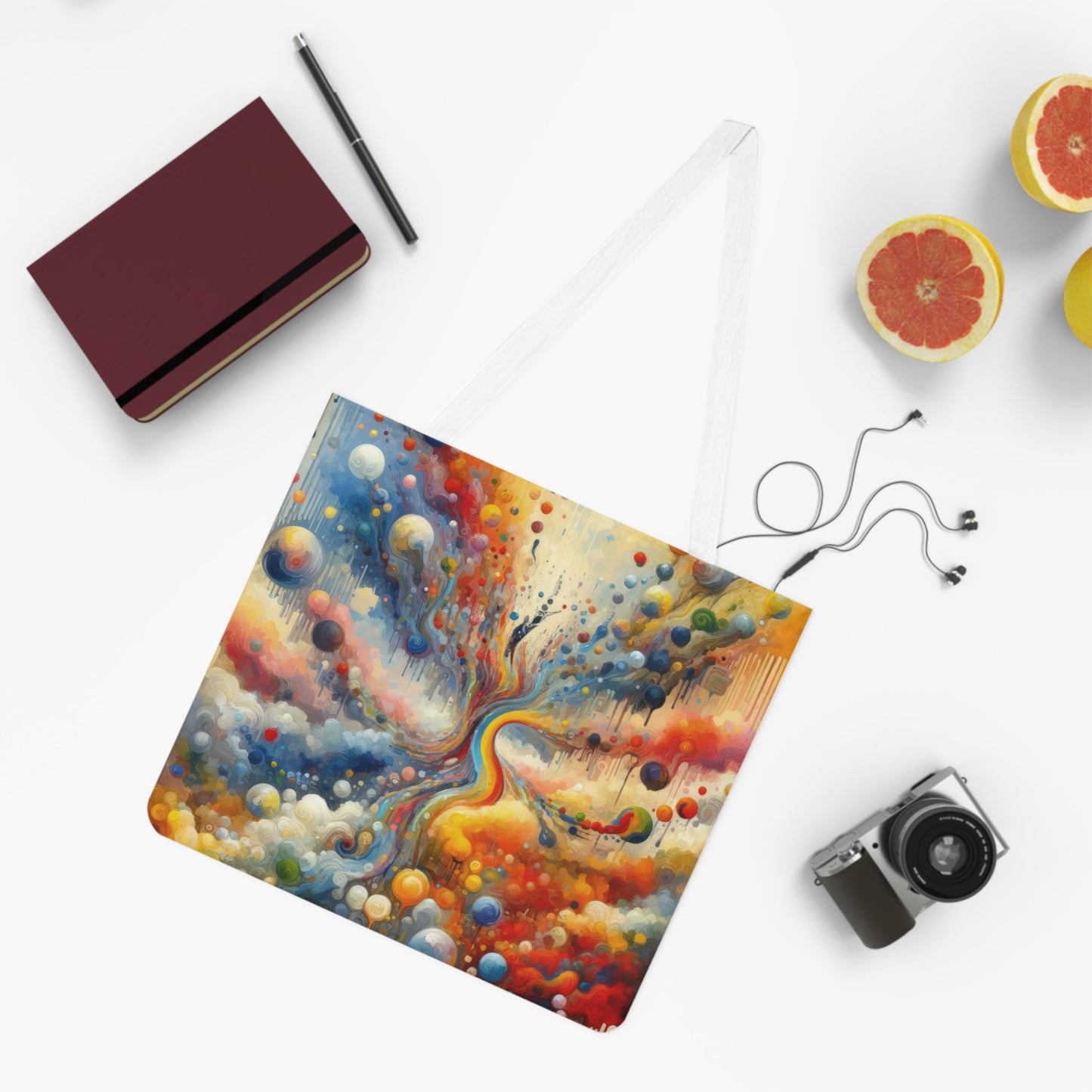 Choices Tachism Canvas Shoulder Tote Bag (AOP) - ATUH.ART