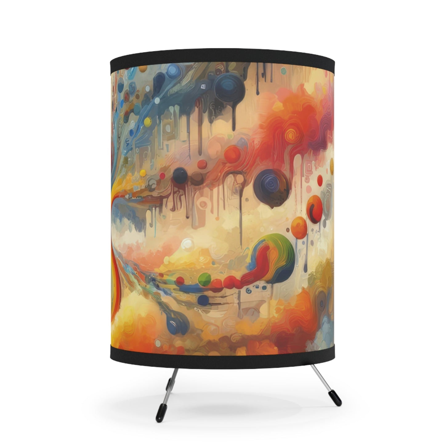 Choices Tachism Canvas Tripod Lamp with High-Res Printed Shade, US\CA plug - ATUH.ART