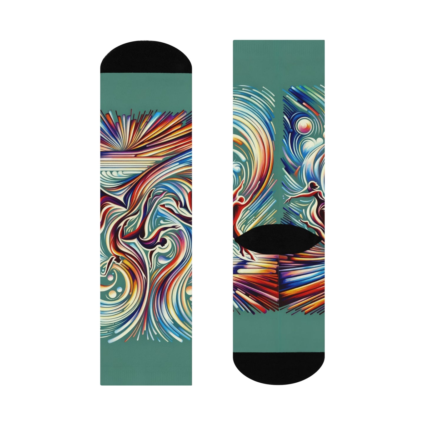 Choreographic Mindful Tachism Cushioned Crew Socks - ATUH.ART