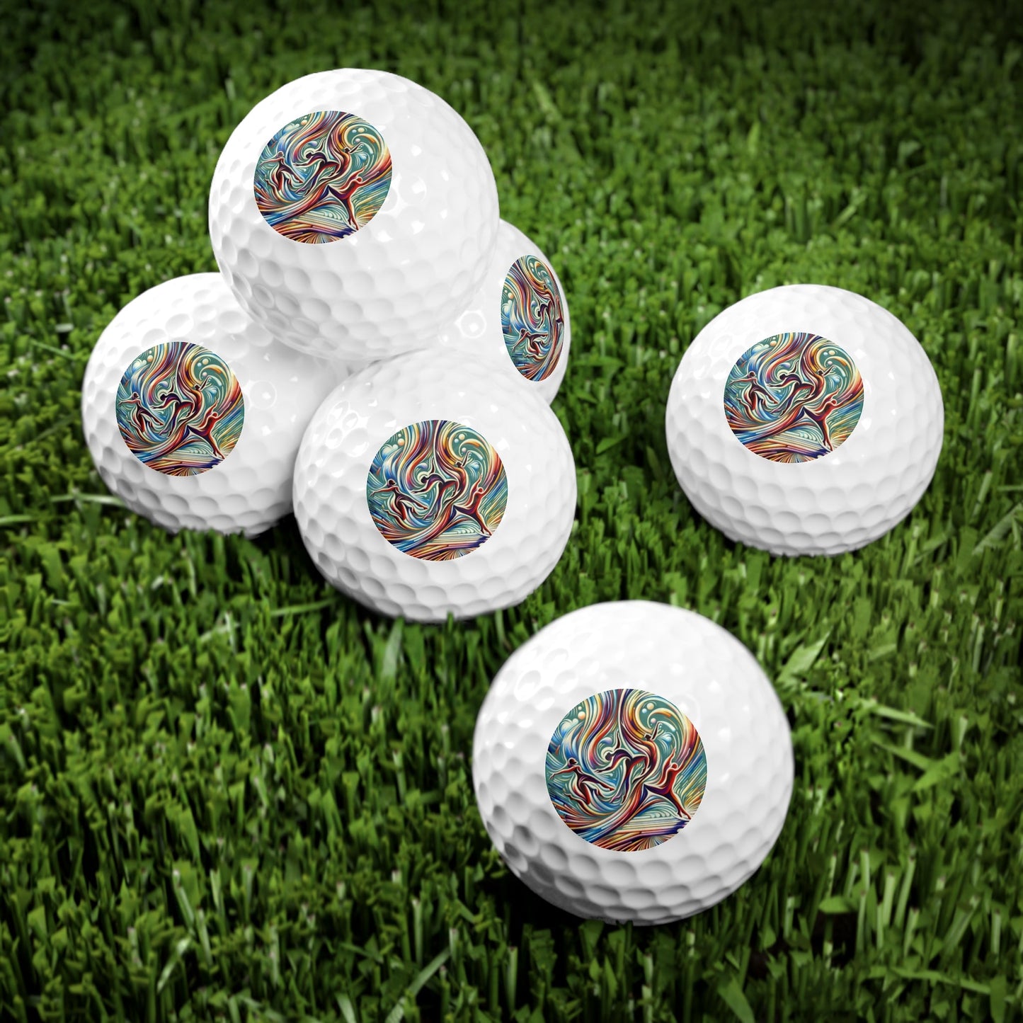 Choreographic Mindful Tachism Golf Balls, 6pcs - ATUH.ART
