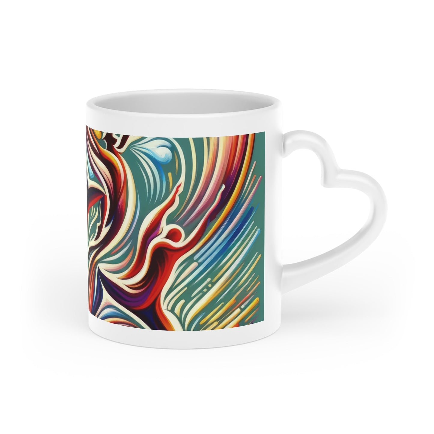 Choreographic Mindful Tachism Heart-Shaped Mug - ATUH.ART