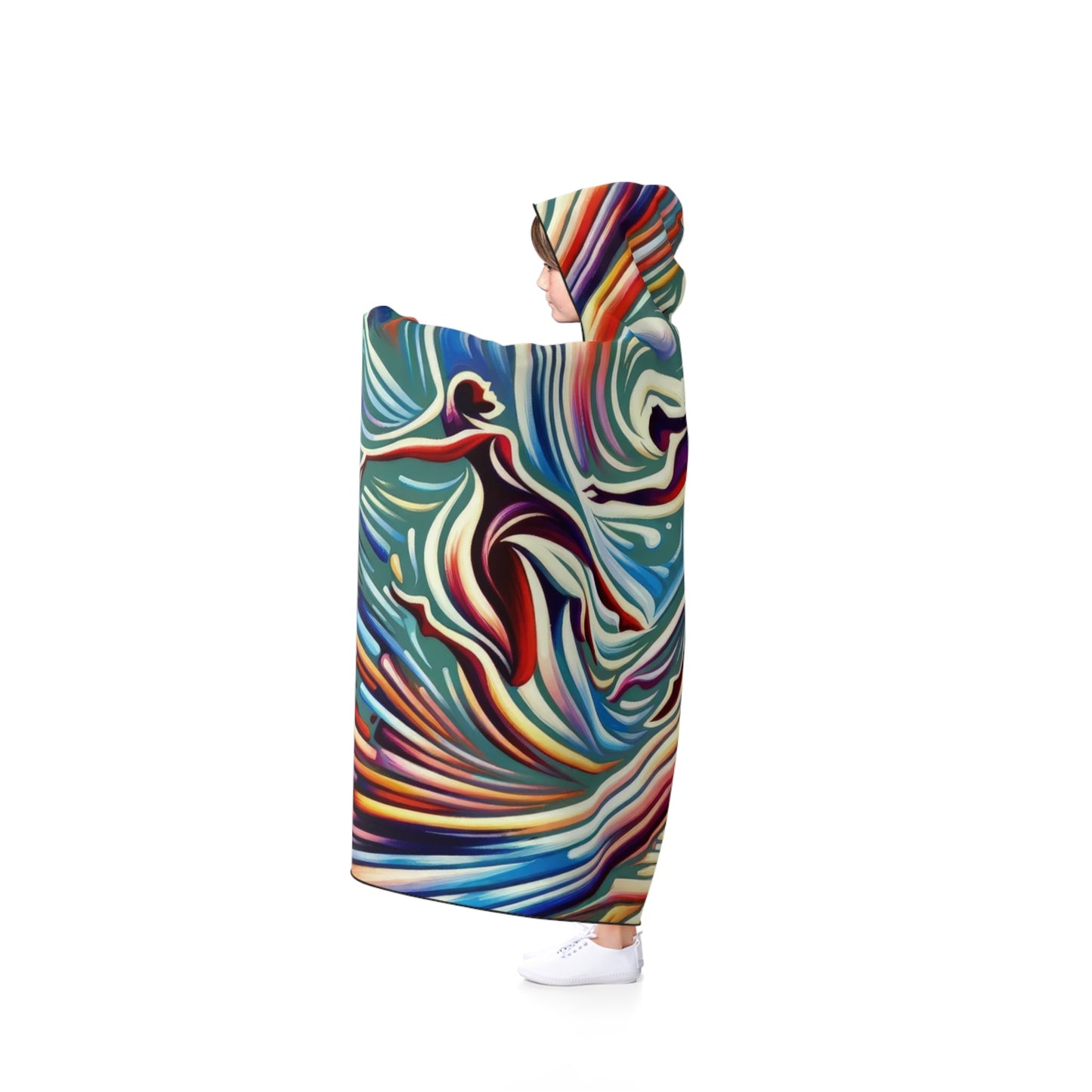 Choreographic Mindful Tachism Hooded Blanket - ATUH.ART
