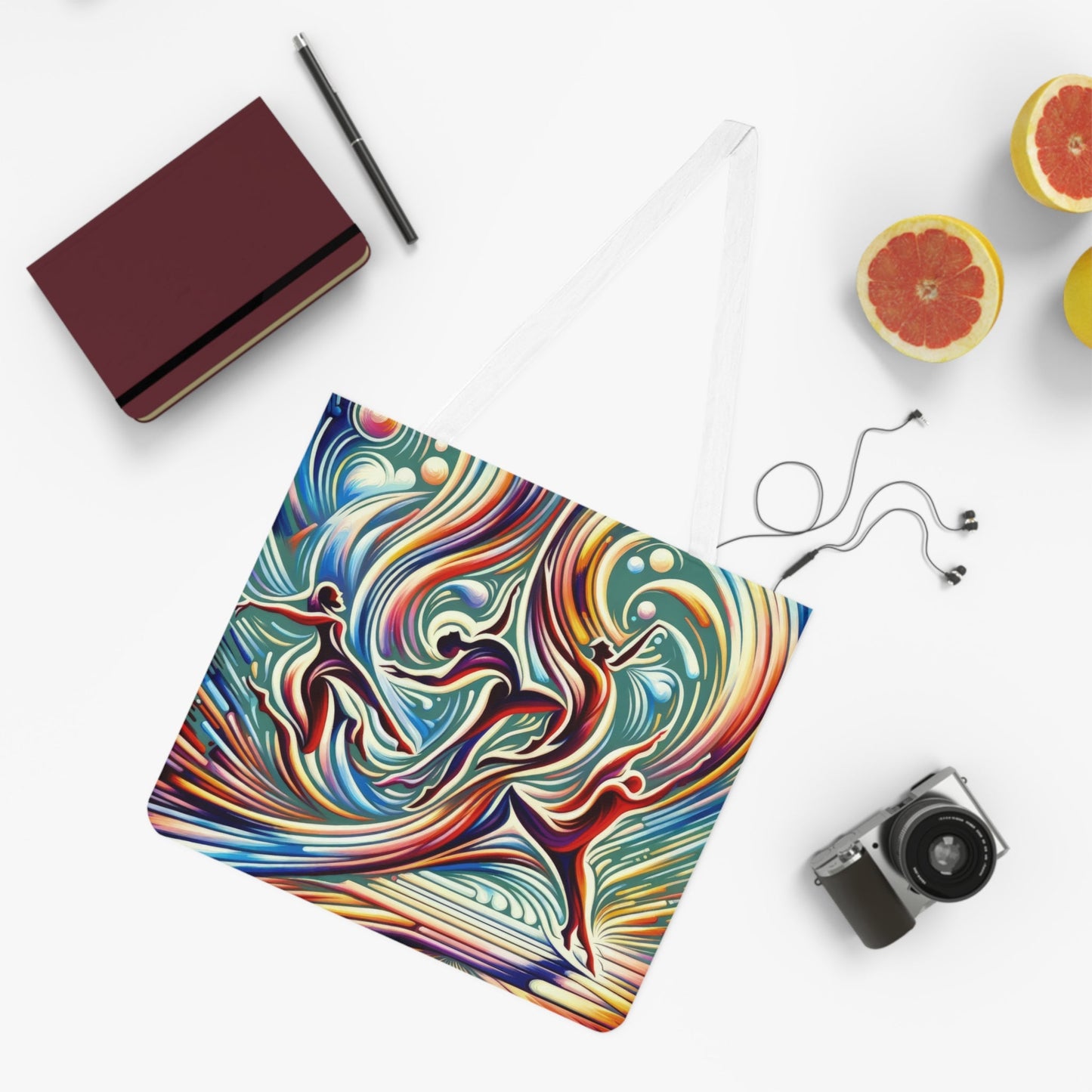 Choreographic Mindful Tachism Shoulder Tote Bag (AOP) - ATUH.ART