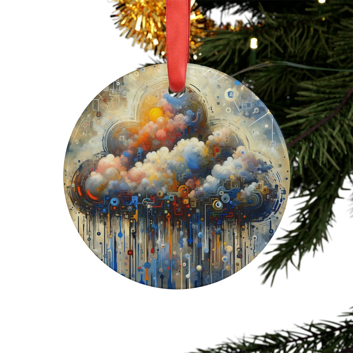 Cloud Community Crafting Acrylic Ornament with Ribbon - ATUH.ART
