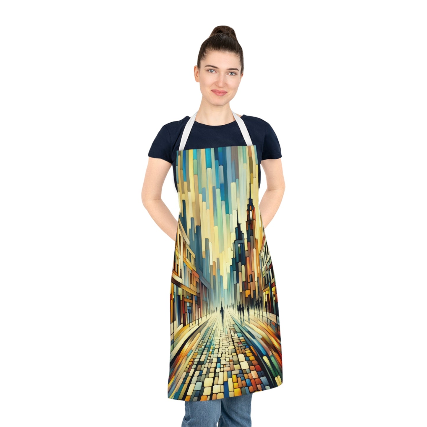 Cobbled Rhythm Heartbeat Adult Apron (AOP) - ATUH.ART