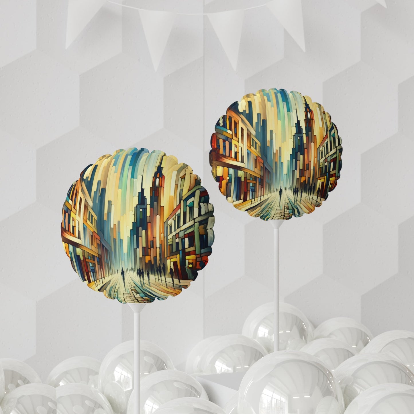 Cobbled Rhythm Heartbeat Balloon (Round and Heart-shaped), 11" - ATUH.ART