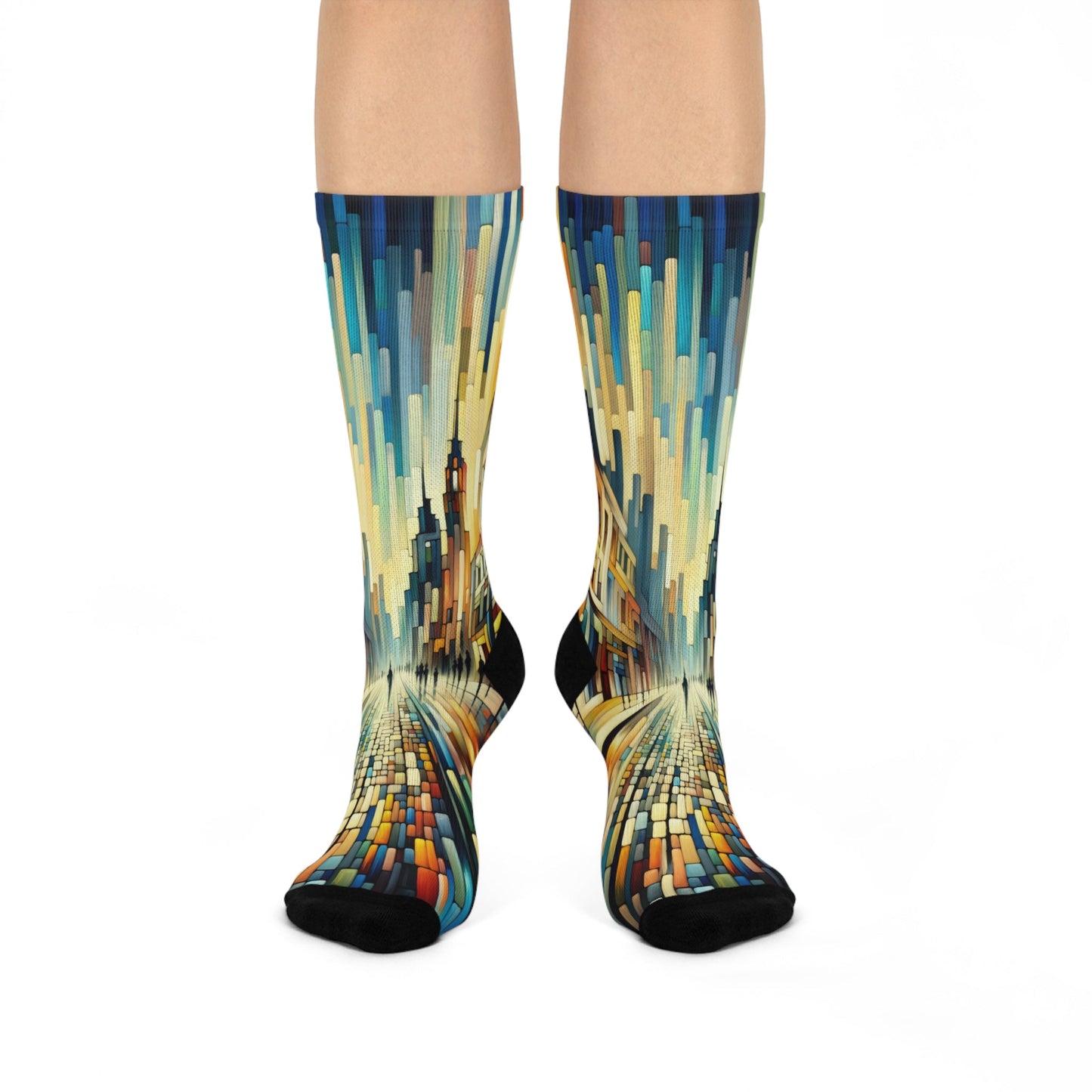 Cobbled Rhythm Heartbeat Cushioned Crew Socks - ATUH.ART
