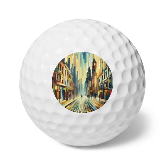 Cobbled Rhythm Heartbeat Golf Balls, 6pcs - ATUH.ART