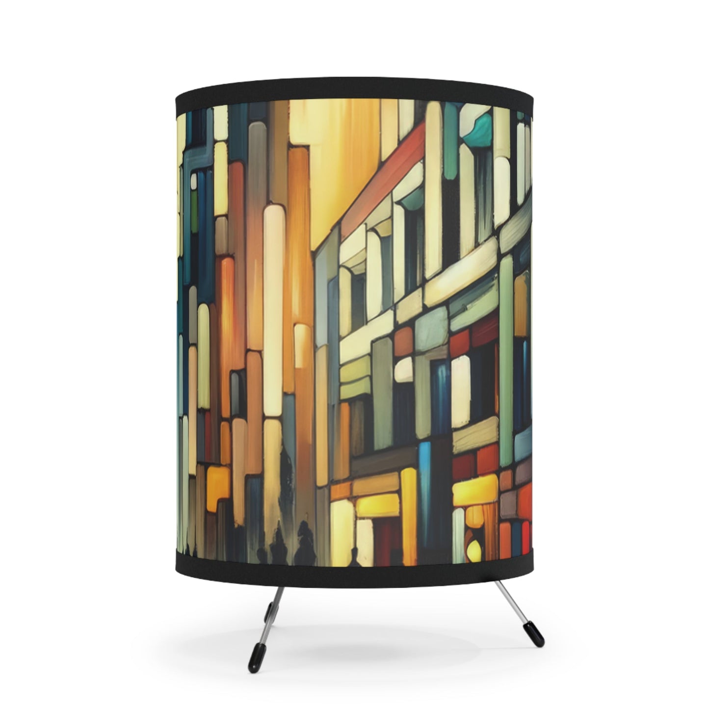 Cobbled Rhythm Heartbeat Tripod Lamp with High-Res Printed Shade, US\CA plug - ATUH.ART