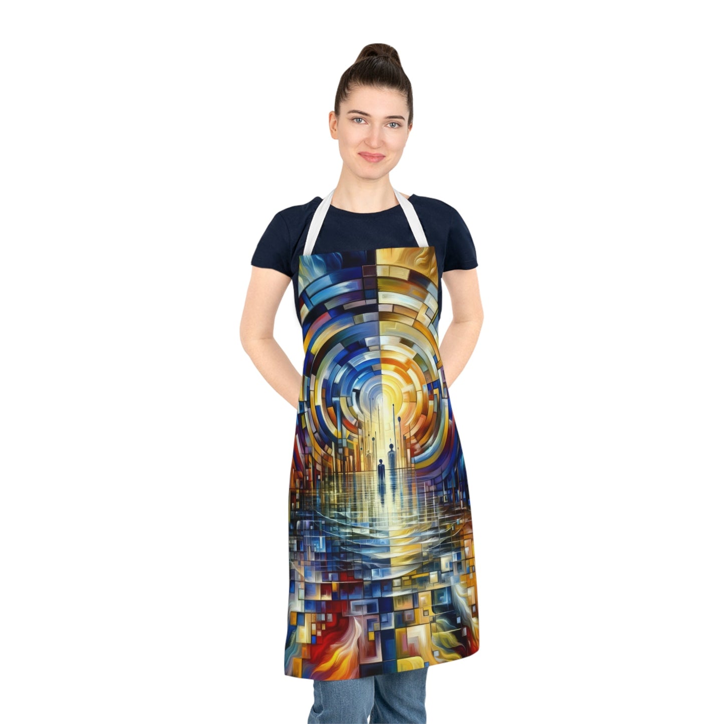 Collective Gesture Echelons Adult Apron (AOP) - ATUH.ART