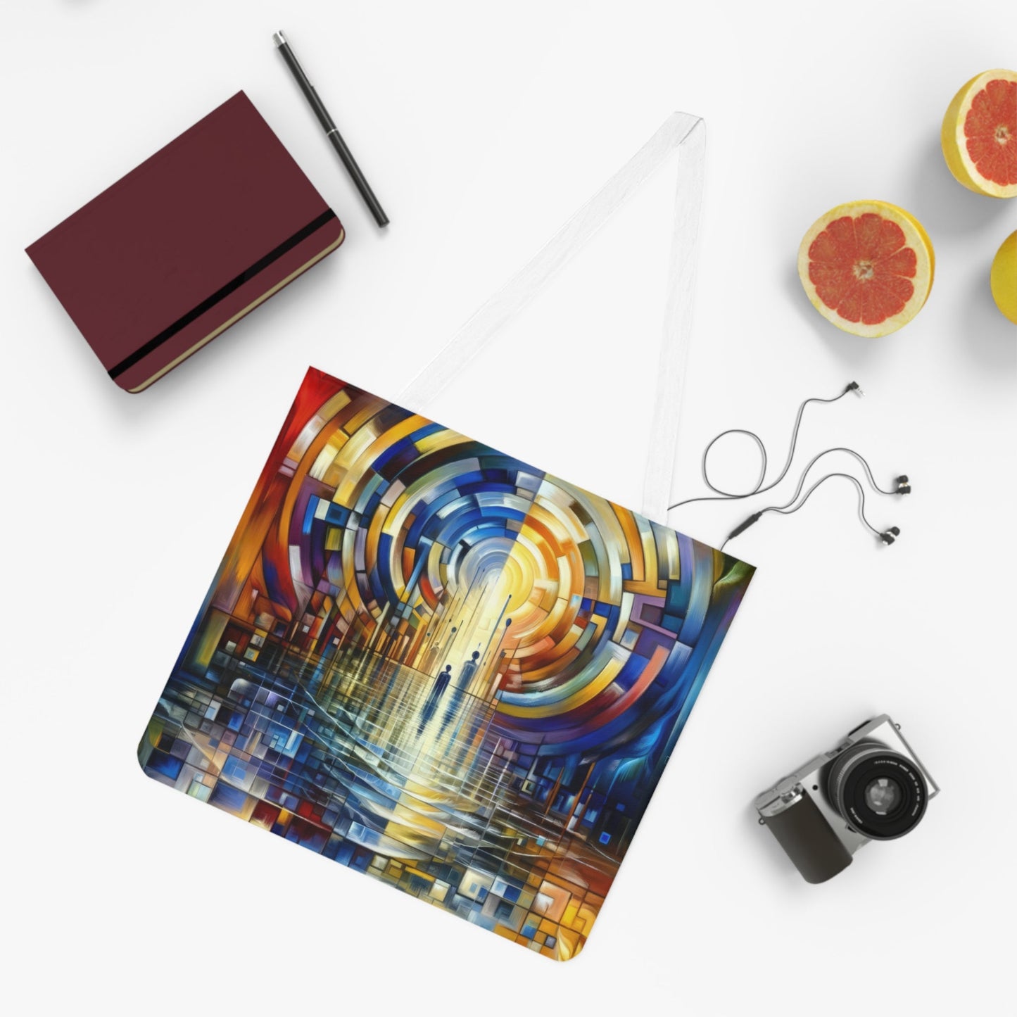 Collective Gesture Echelons Shoulder Tote Bag (AOP) - ATUH.ART