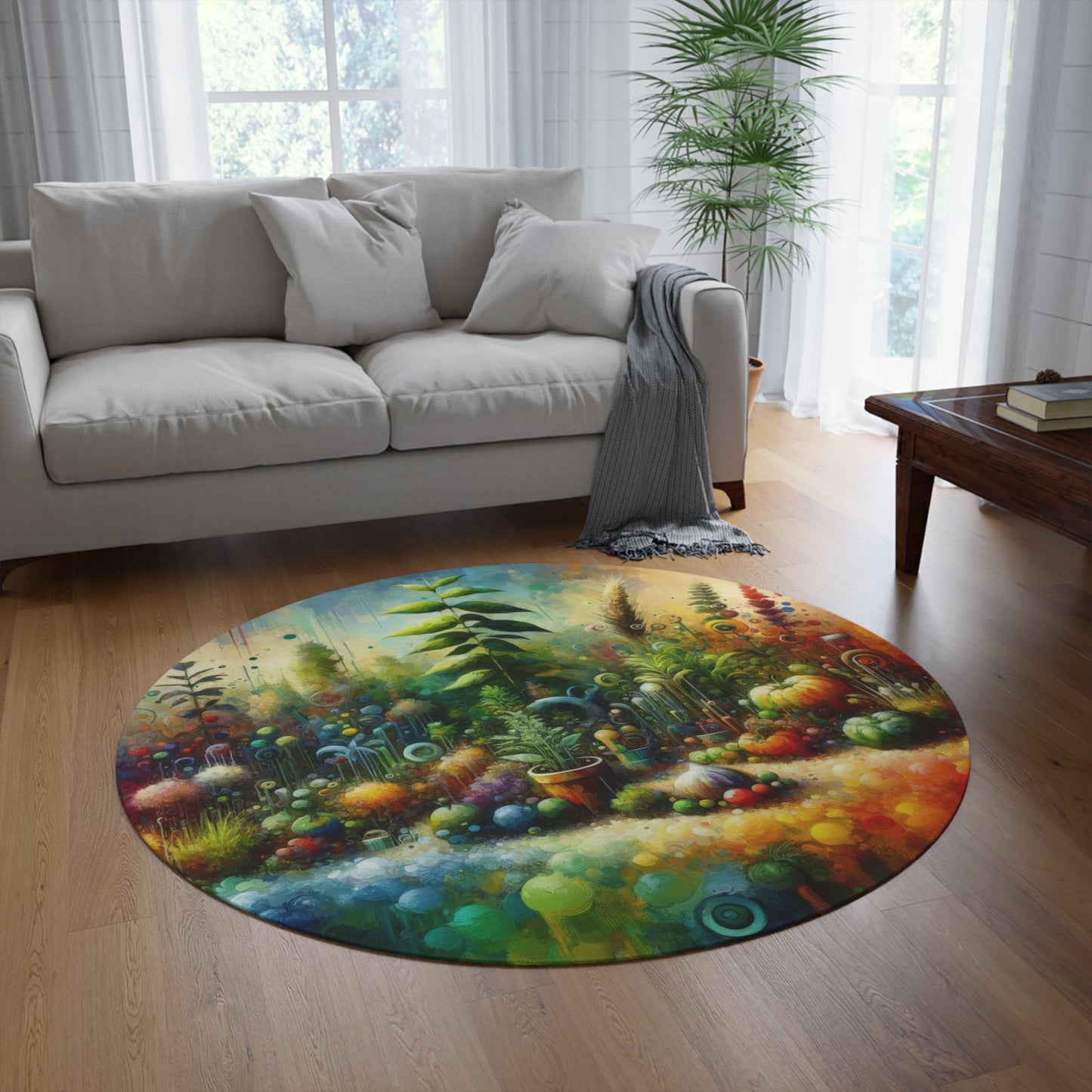 Communal Garden Microcosm Round Rug - ATUH.ART