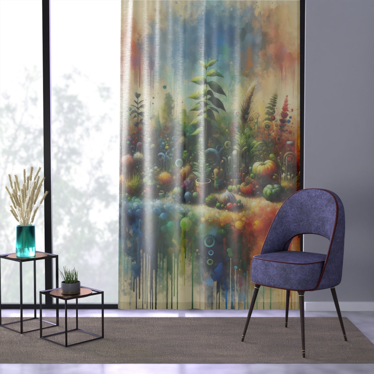 Communal Garden Microcosm Window Curtain - ATUH.ART