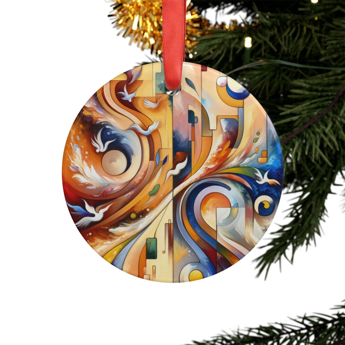 Companionable Lightness Journey Acrylic Ornament with Ribbon - ATUH.ART