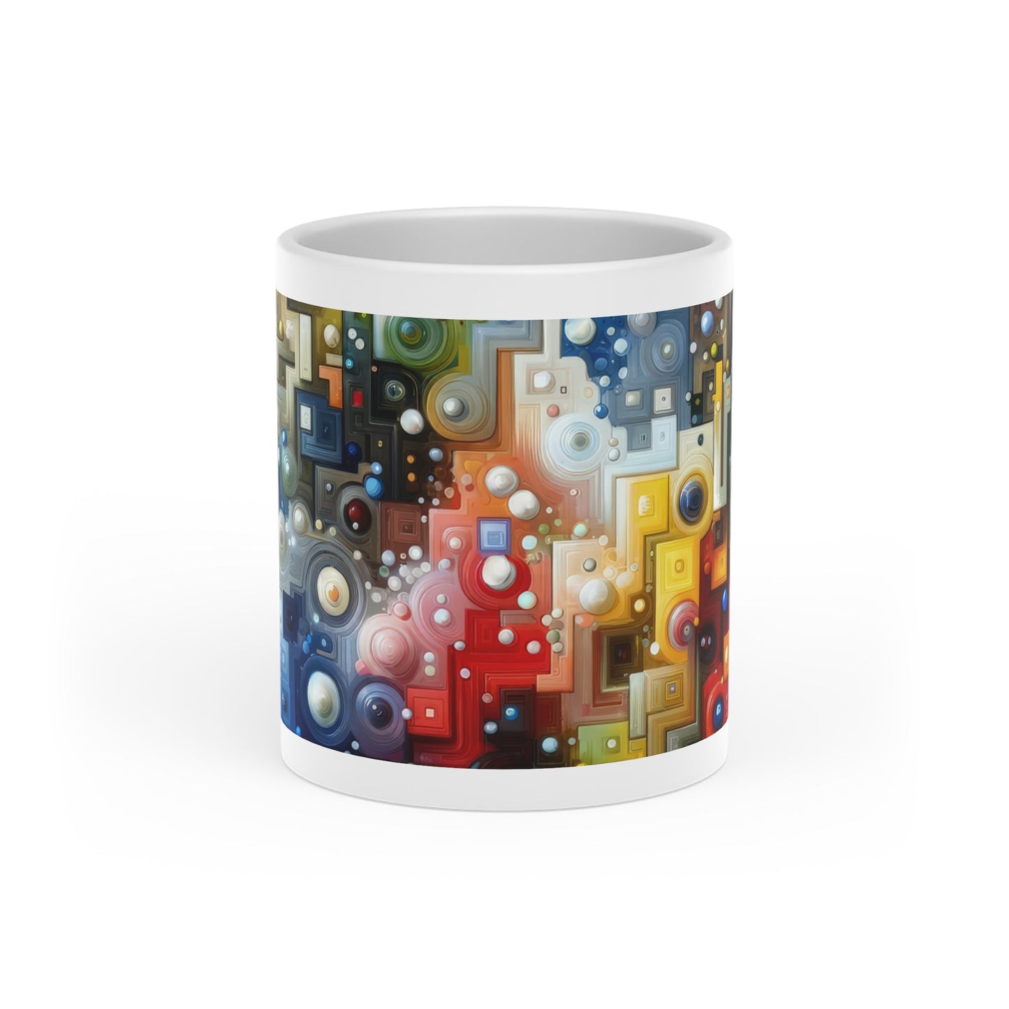 Connected Chromatic Tachism Heart-Shaped Mug - ATUH.ART