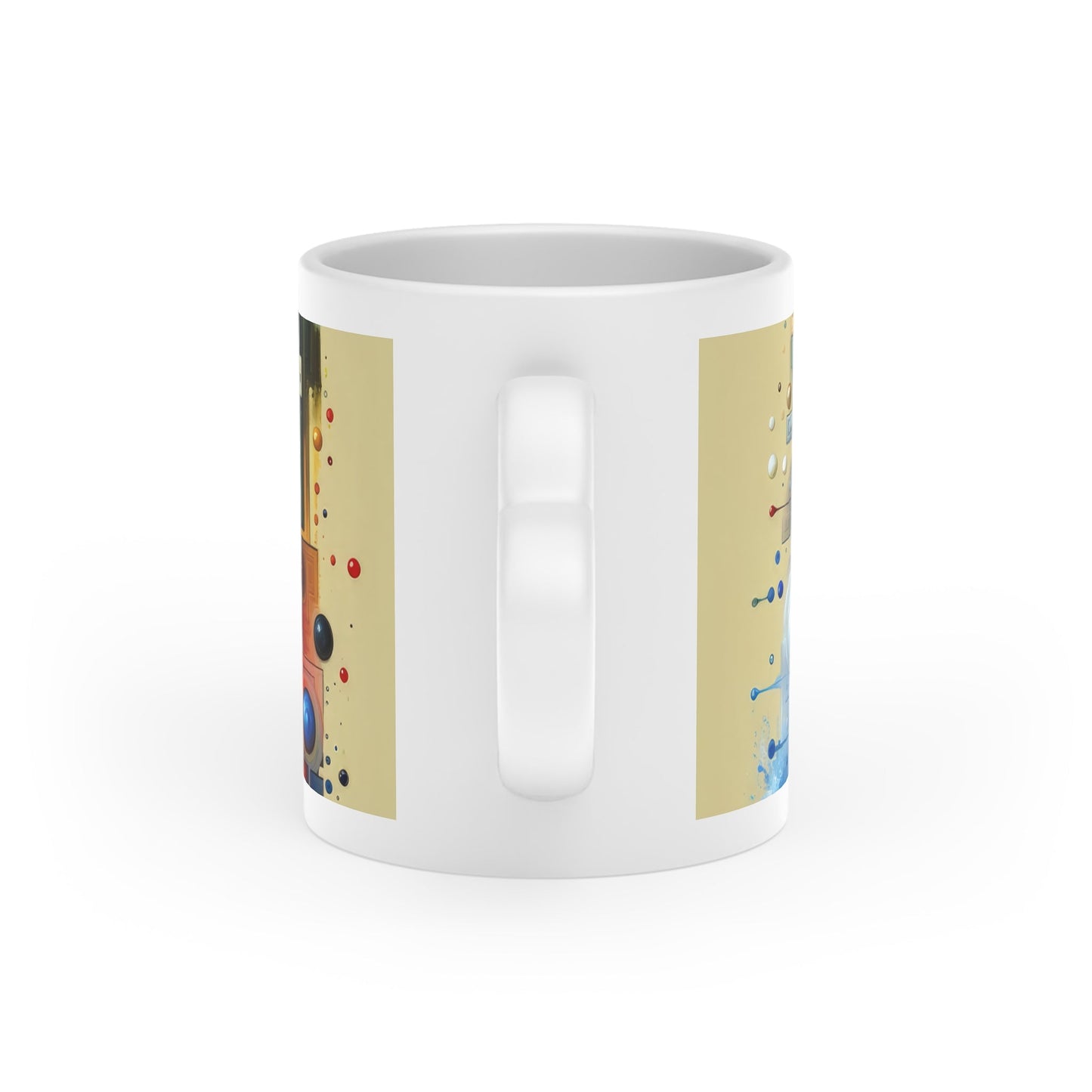 Connected Chromatic Tachism Heart-Shaped Mug - ATUH.ART