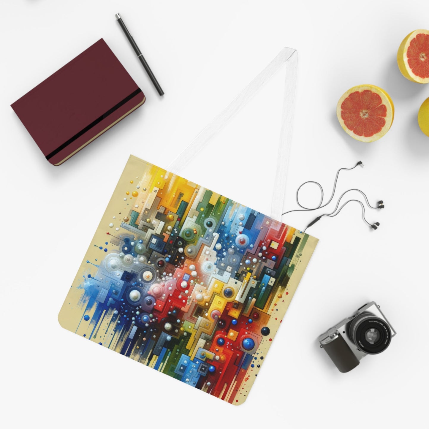 Connected Chromatic Tachism Shoulder Tote Bag (AOP) - ATUH.ART