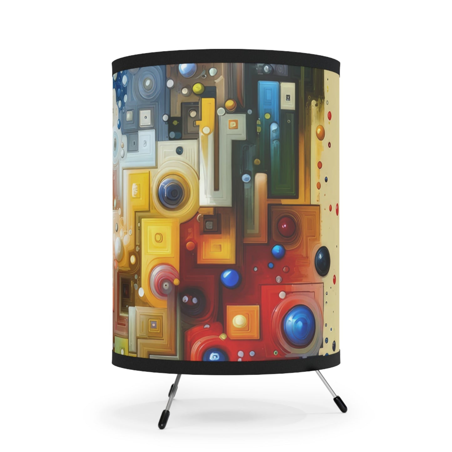 Connected Chromatic Tachism Tripod Lamp with High-Res Printed Shade, US\CA plug - ATUH.ART