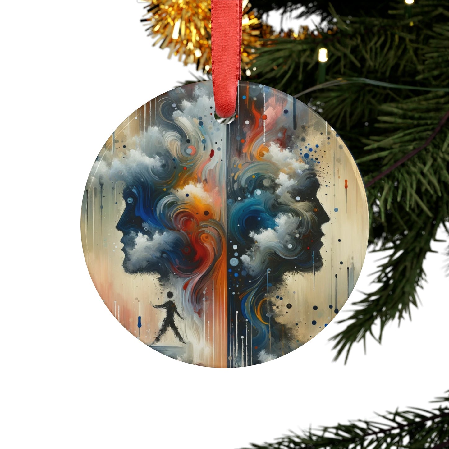 Connected Isolation Paradox Acrylic Ornament with Ribbon - ATUH.ART