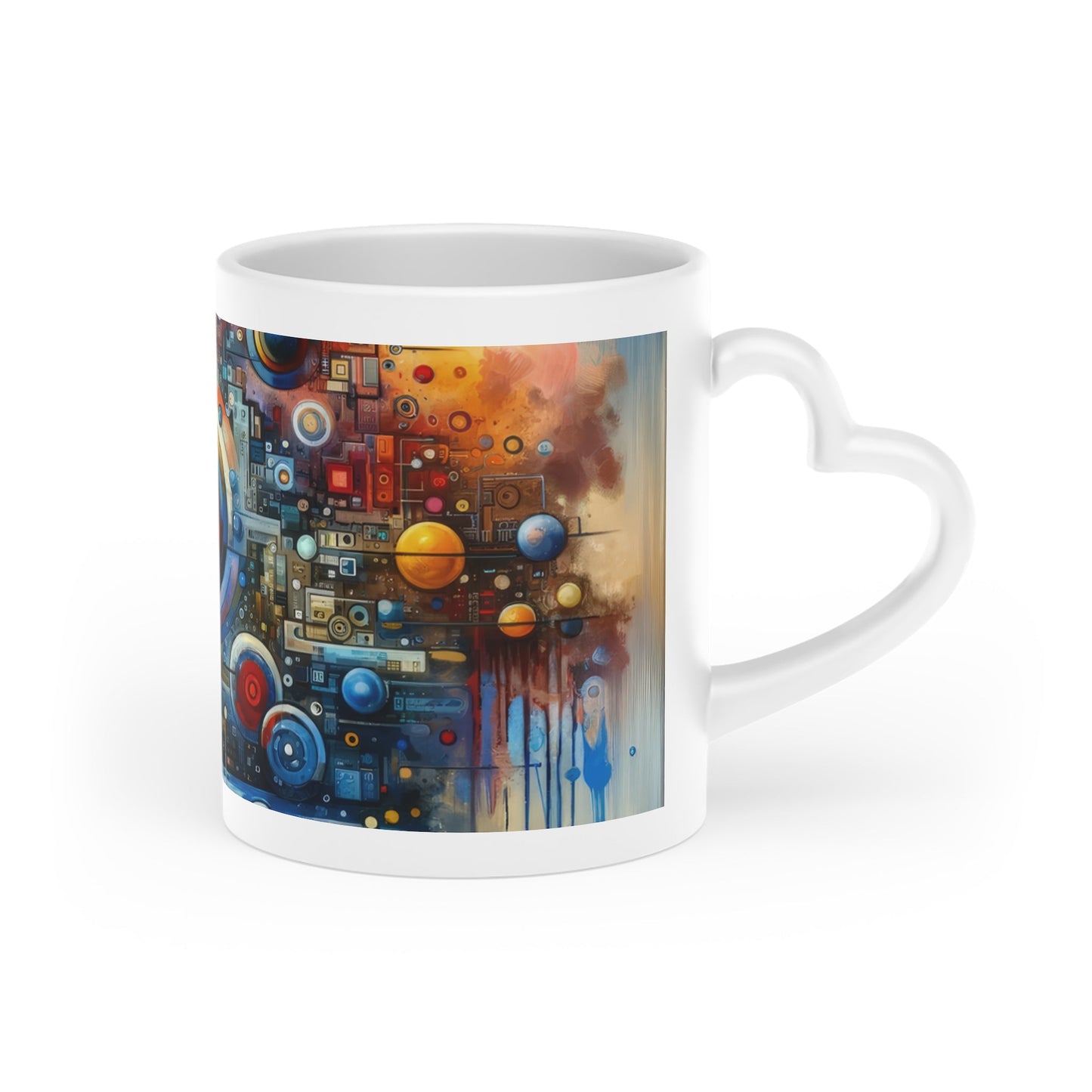 Connected Virtuality Canvas Heart-Shaped Mug - ATUH.ART