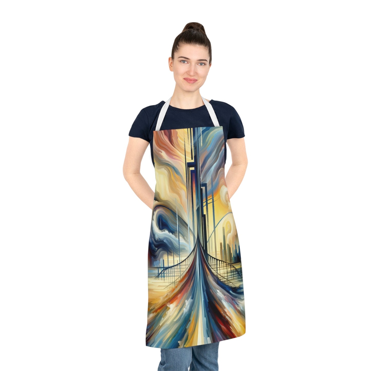 Conscious Bridge Tachism Adult Apron (AOP) - ATUH.ART